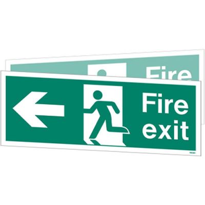 Double-Sided Fire Exit Sign To Right Or Left (W430DSK)