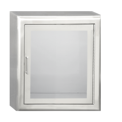Firechief Arc Double Cabinet - Stainless Steel Semi-recessed Clear Acrylic Glazed Door