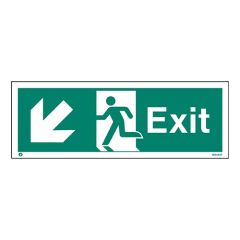 Sign Exit Down Left White Fire Depot