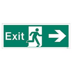 Sign Exit Right White Fire Depot